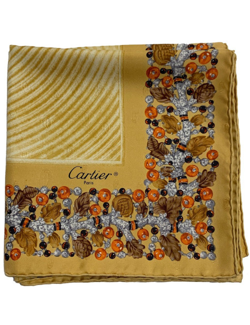 Foulard CARTIER Horloge Bijoux animaux en soie or