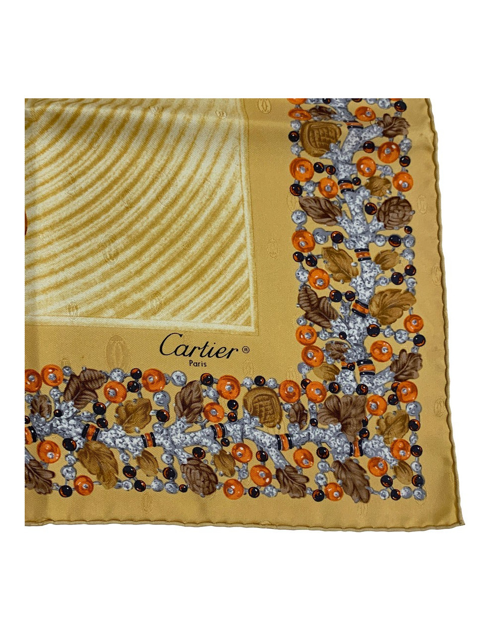 Foulard CARTIER Horloge Bijoux animaux en soie or