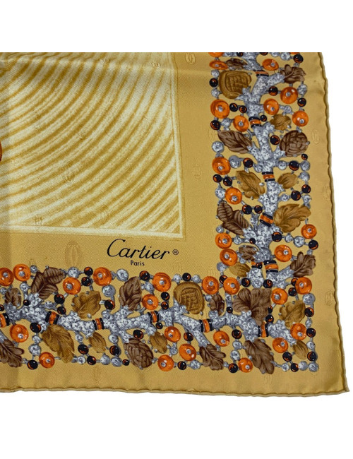 CARTIER clock print silk square scarf