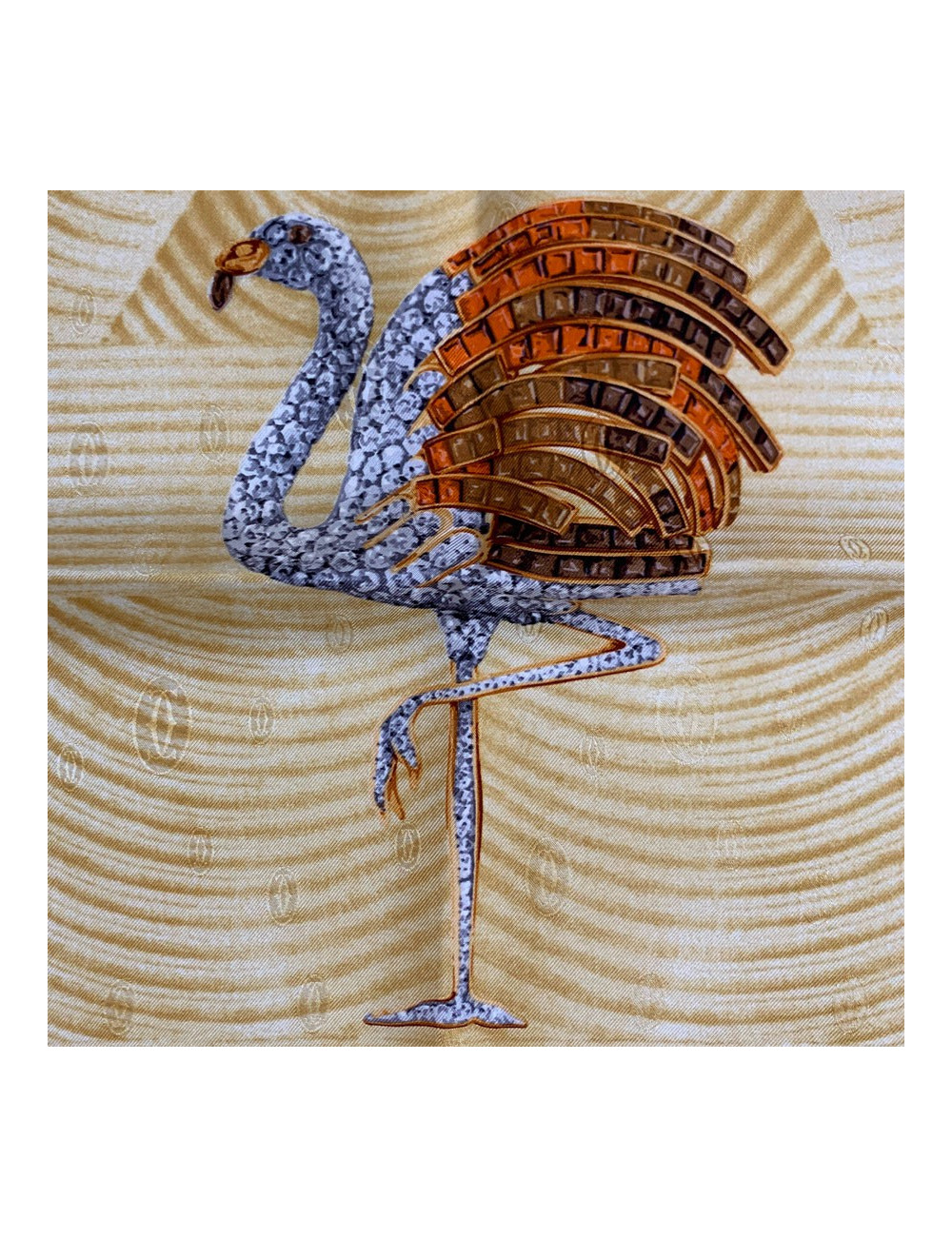 CARTIER clock print silk square scarf