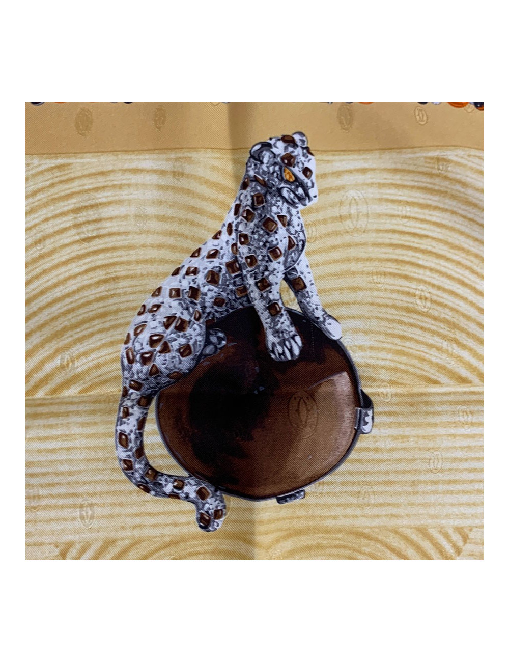 Foulard CARTIER Horloge Bijoux animaux en soie or