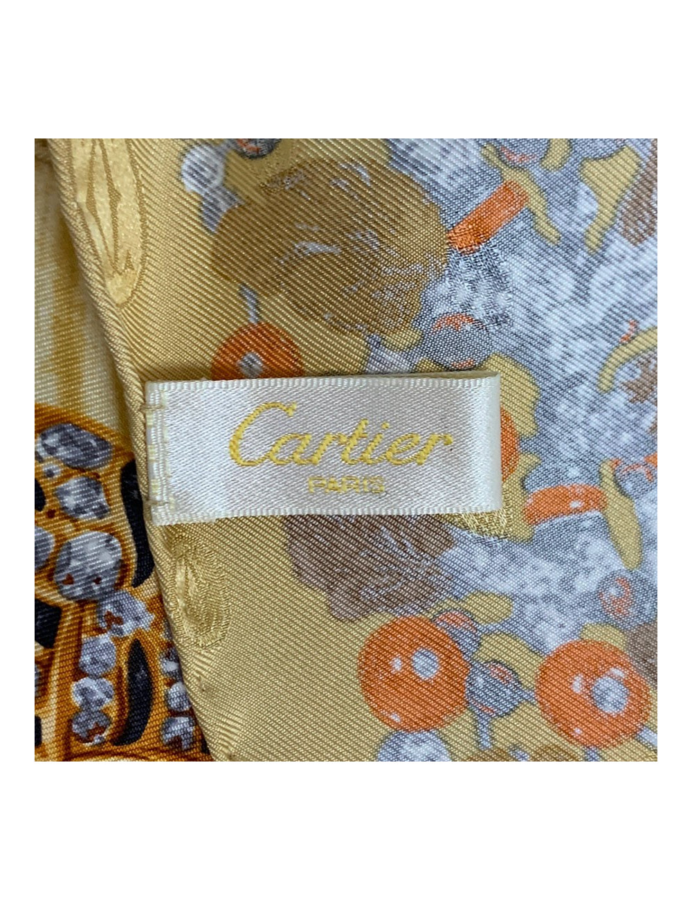 Foulard CARTIER Horloge Bijoux animaux en soie or
