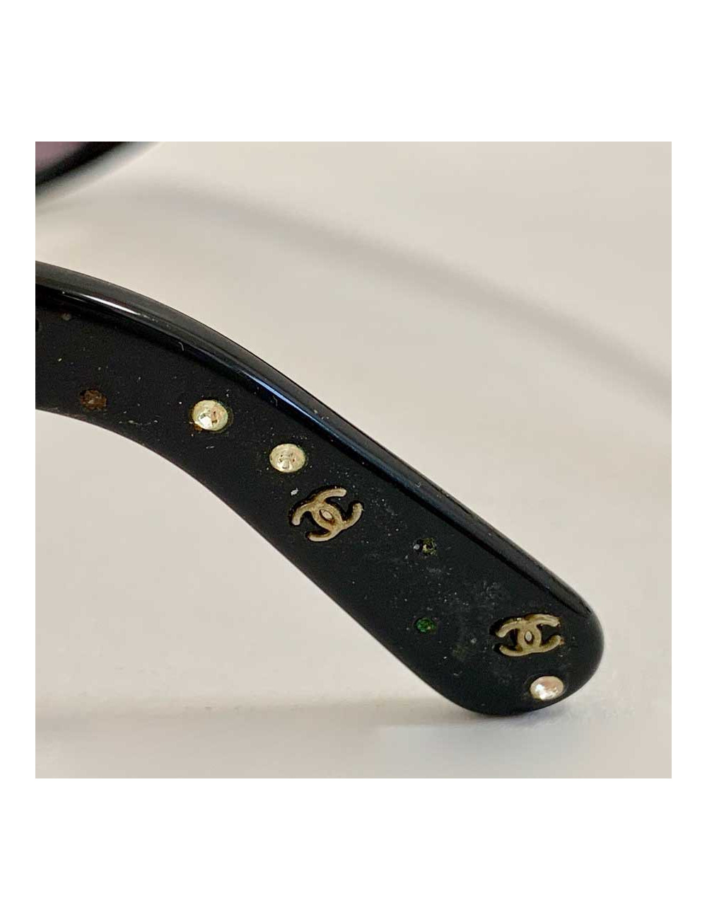 CHANEL CC rhinestones sunglases