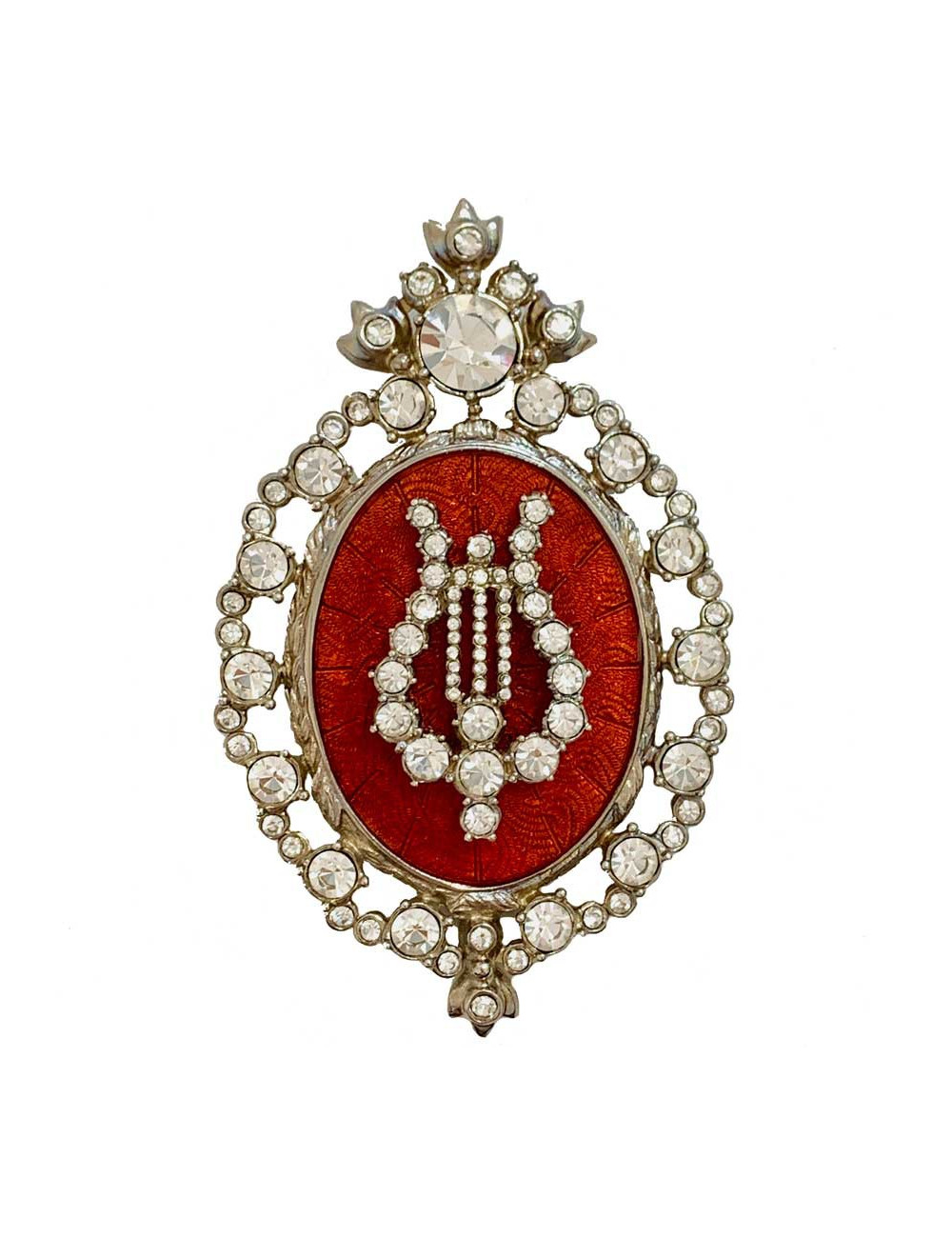Broche Lyre en strass