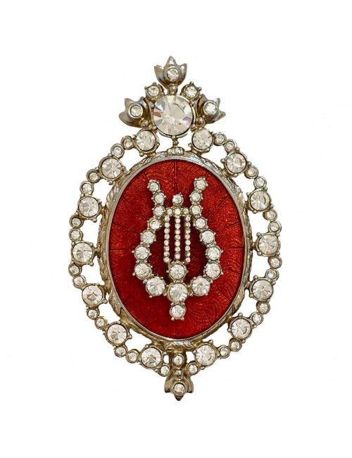 Broche Lyre en strass