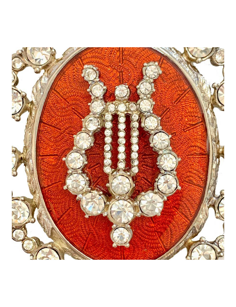 Broche Lyre en strass