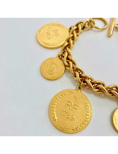 Bracelet DIOR Révolution Française breloques dorées 