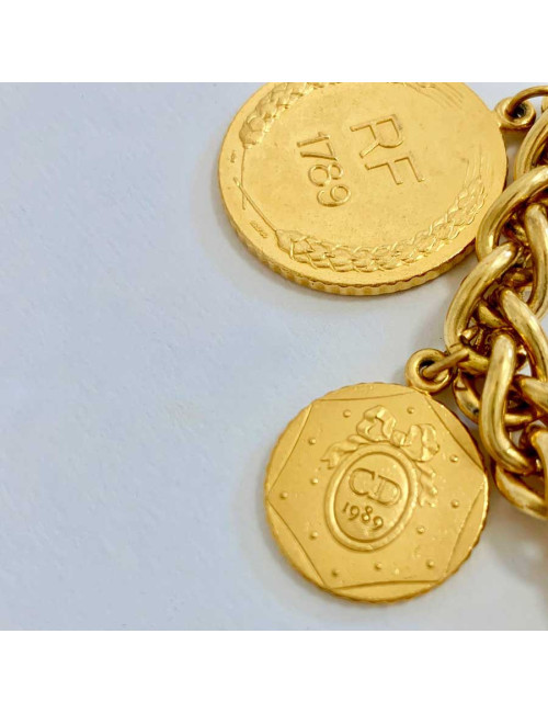 Bracelet DIOR Révolution Française breloques dorées 