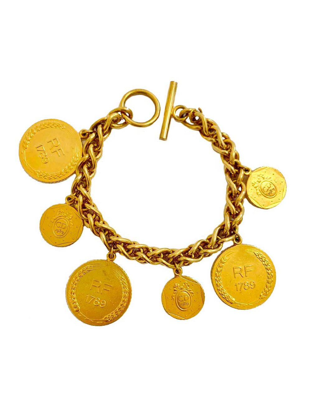 Bracelet DIOR Révolution Française breloques dorées 