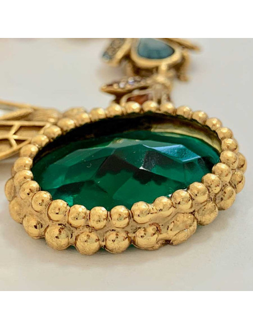 Bracelet Abeille doré en métal non signé 