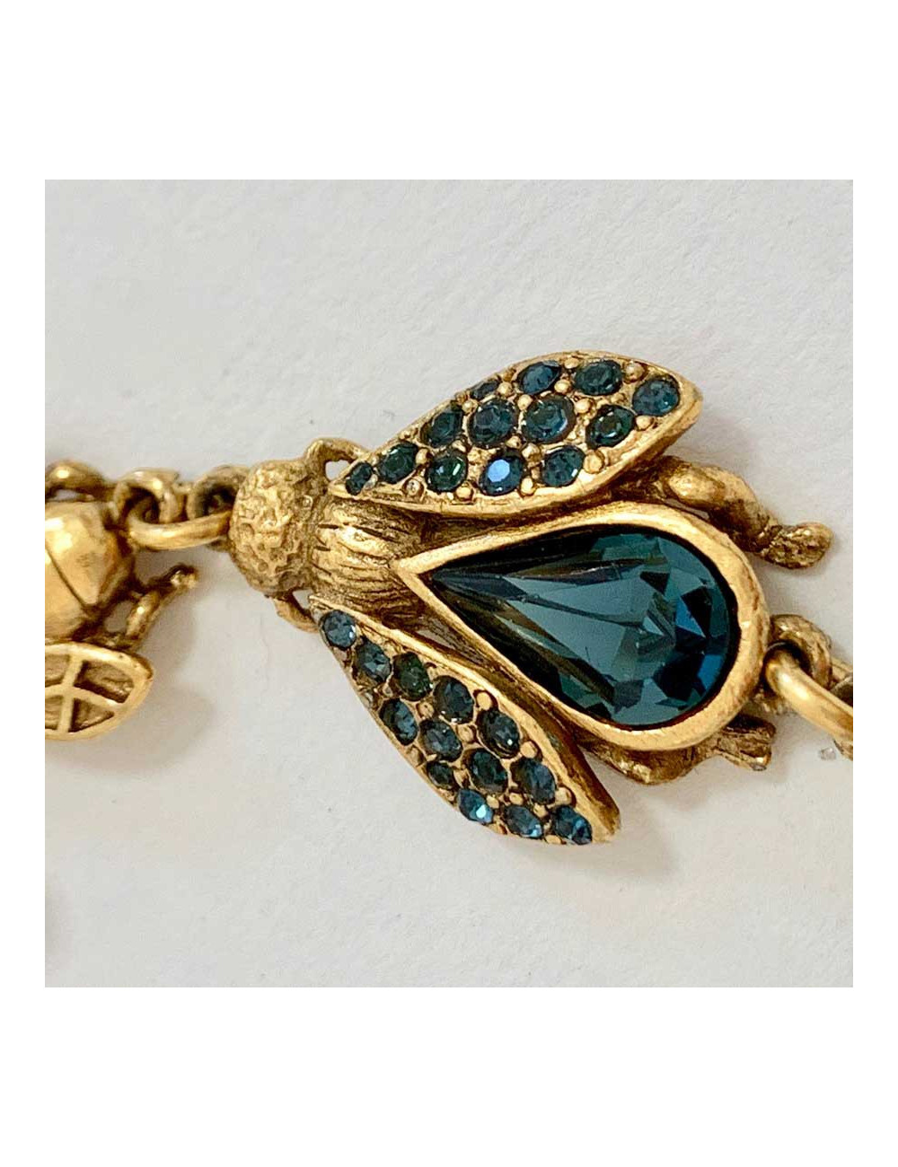 Bracelet Abeille doré en métal non signé 