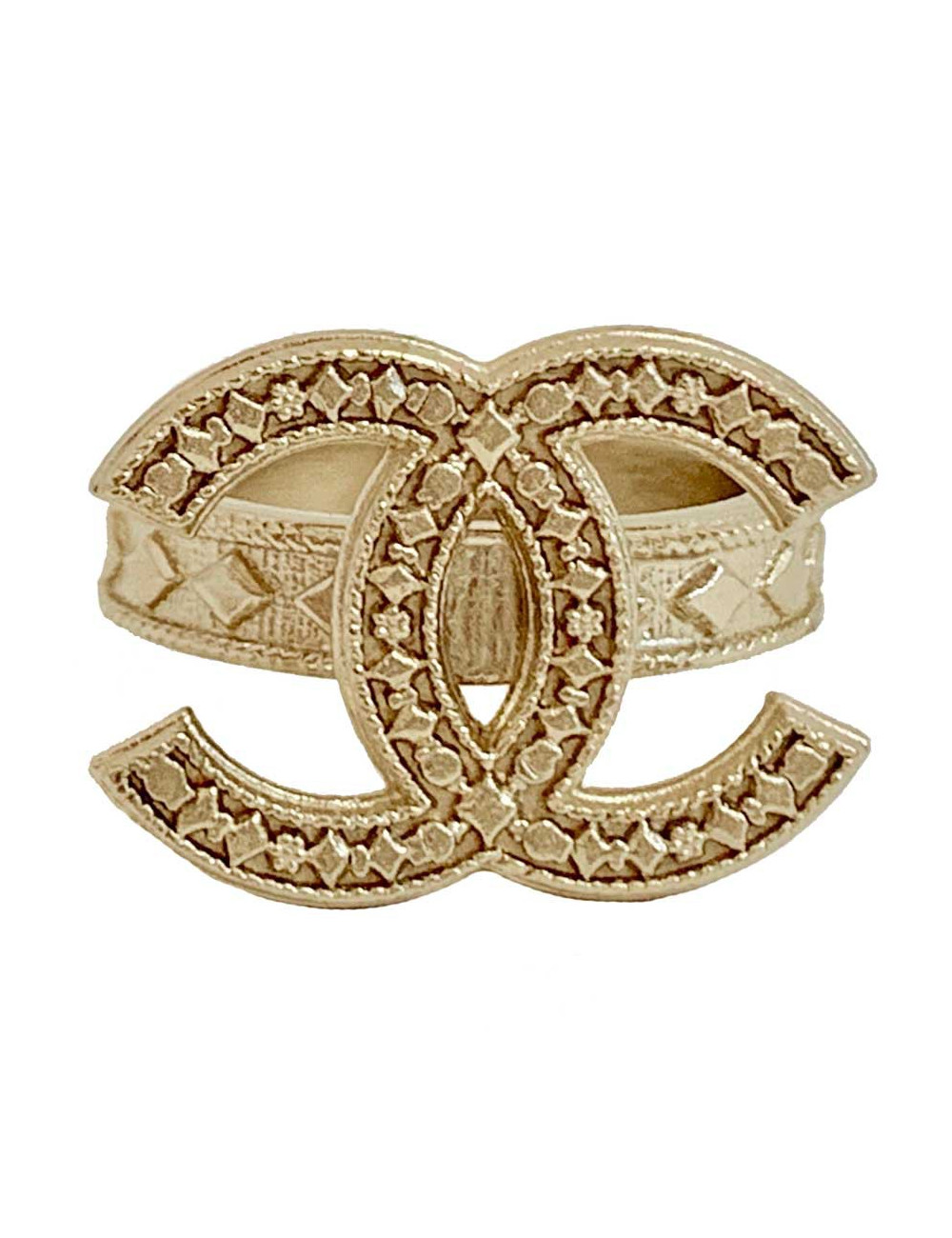 Bague CHANEL CC occasion dorée T50