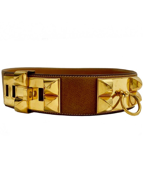 Ceinture Collier de chien HERMES cuir gold