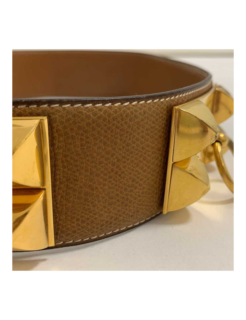 Ceinture Collier de chien HERMES cuir gold