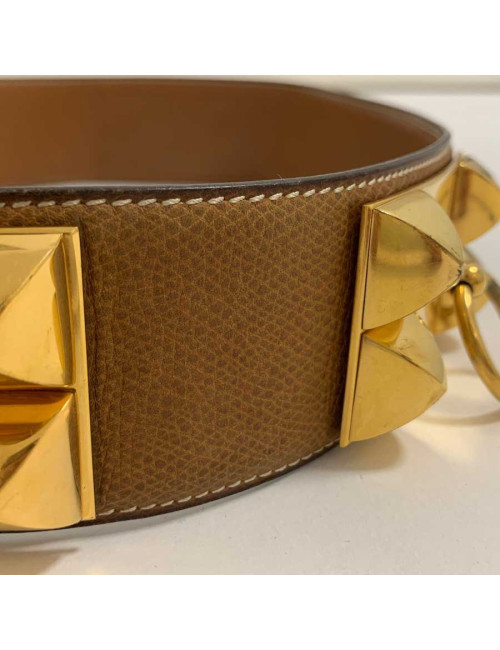 Ceinture Collier de chien HERMES cuir gold