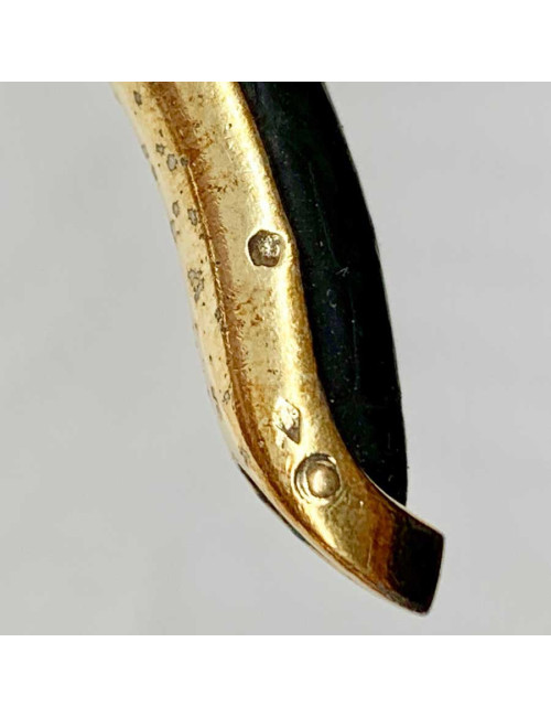 Bracelet HERMES laiton doré et cuir