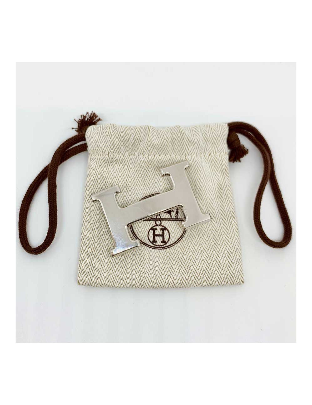Boucle H HERMES argent