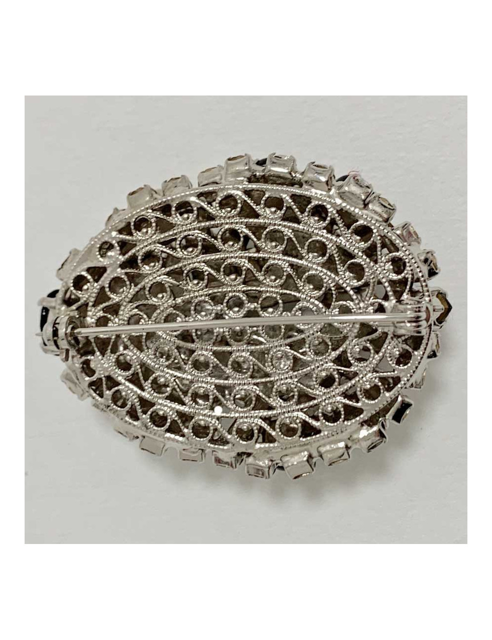 Broche COCCINELLE strass noir et transparent