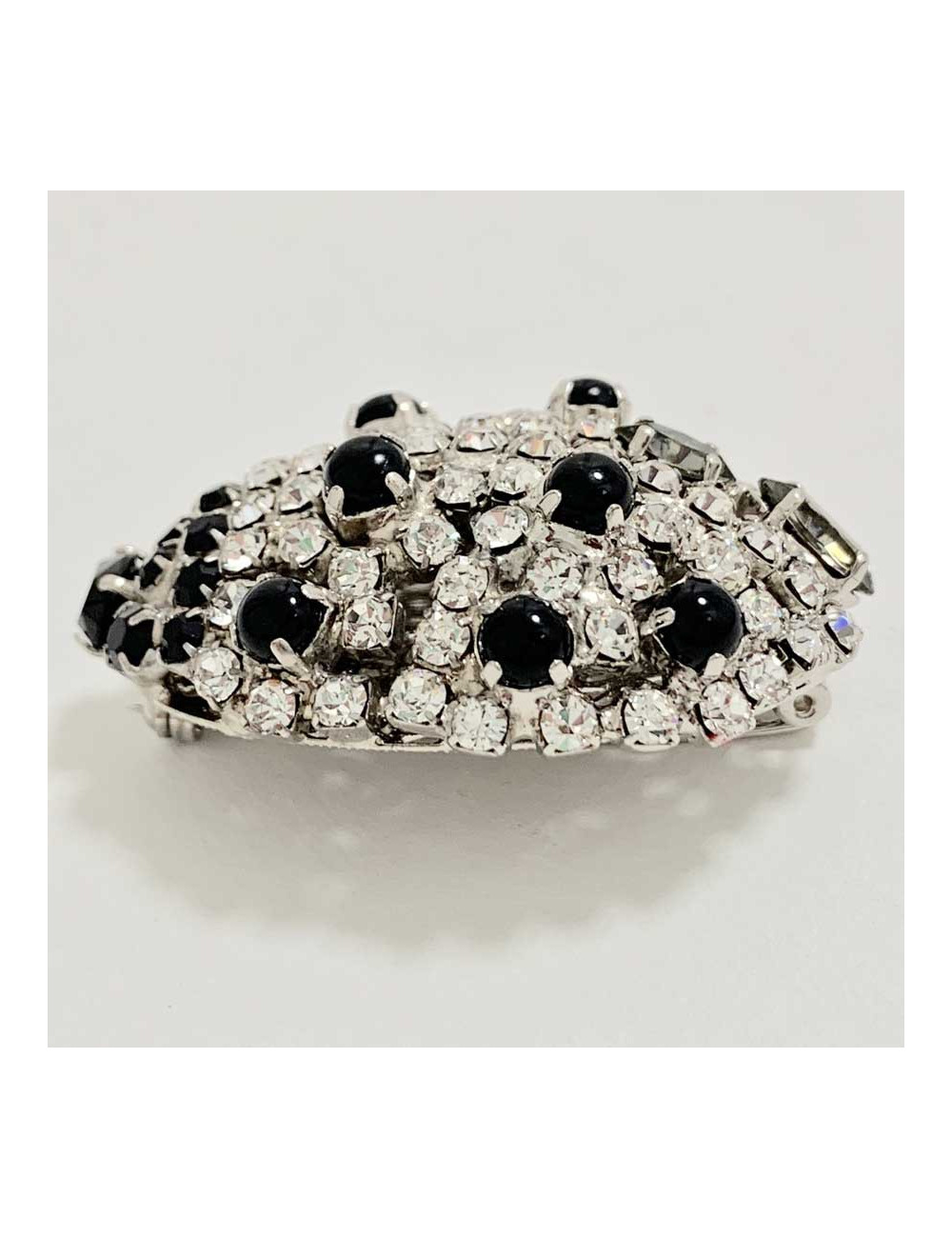 Broche COCCINELLE strass noir et transparent