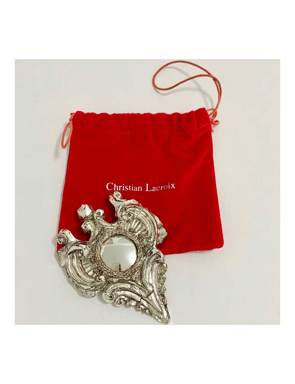 Broche LACROIX argenté et miroir