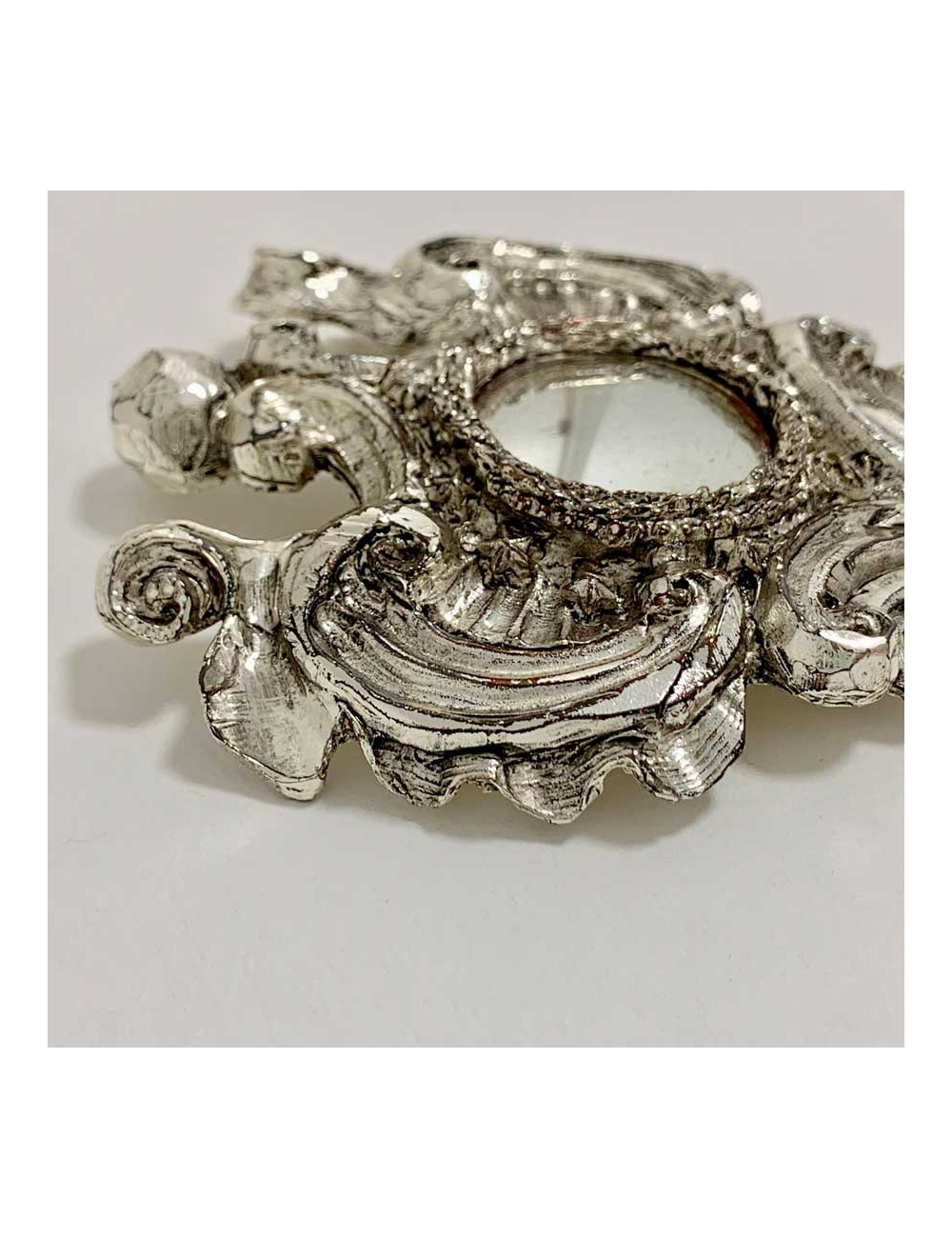 Broche LACROIX argenté et miroir