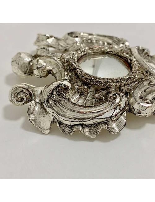 Broche LACROIX argenté et miroir