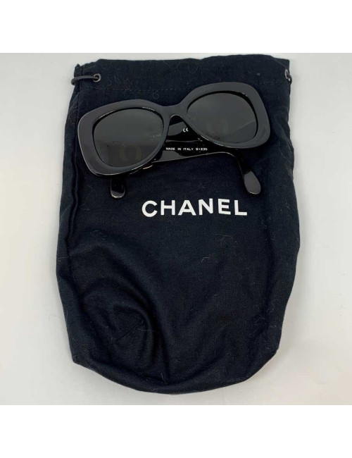 Lunettes CHANEL occasion CC doré et actétate noir