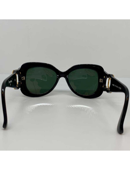 Lunettes CHANEL occasion CC doré et actétate noir