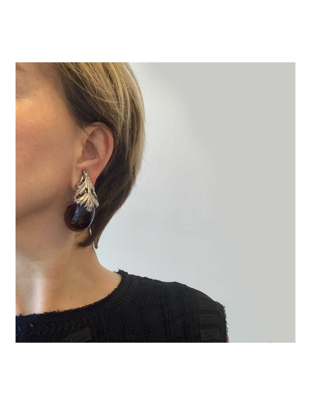 Boucles d'oreilles Isabel Canovas ambre