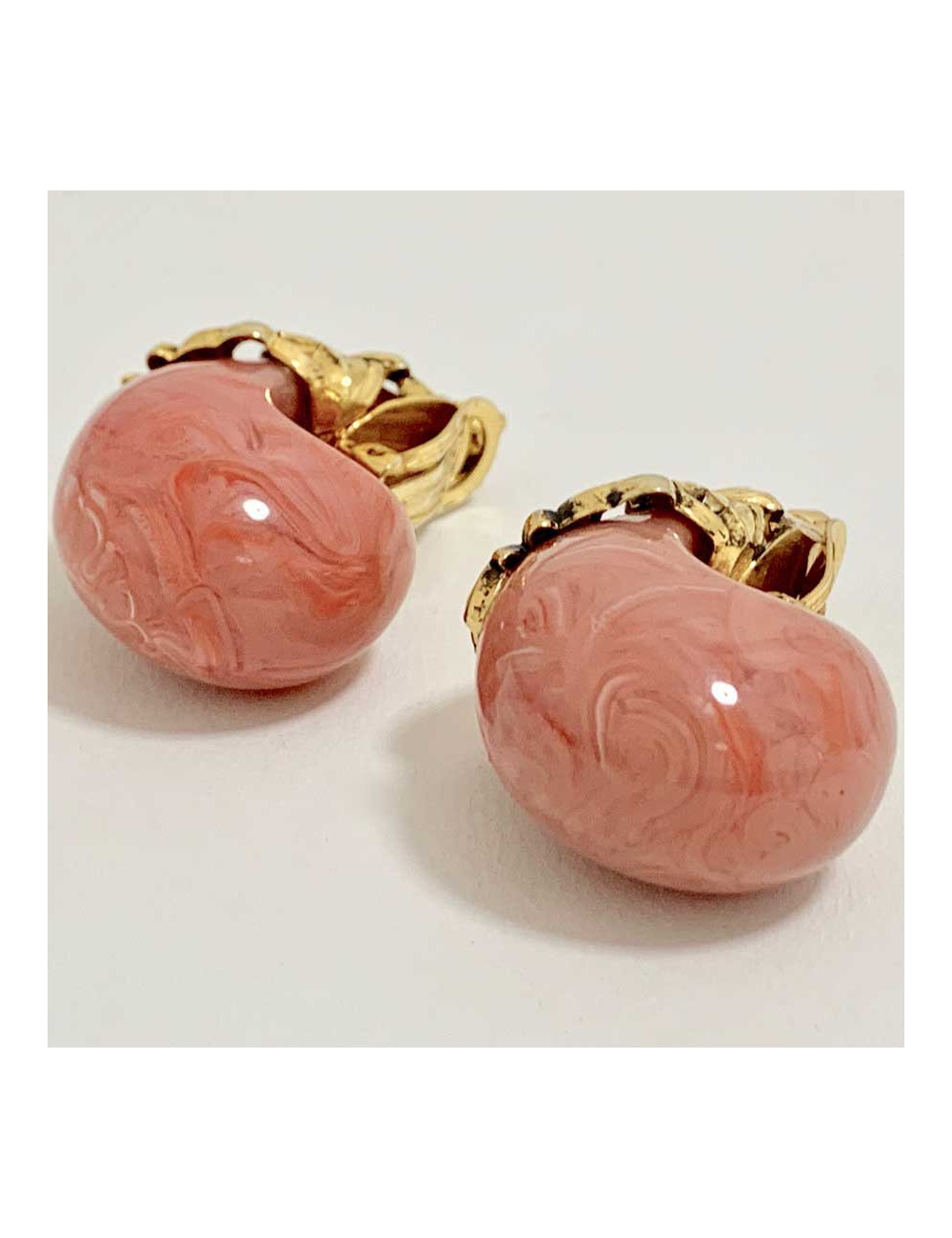 Clips ISABEL CANOVAS rose marbré 