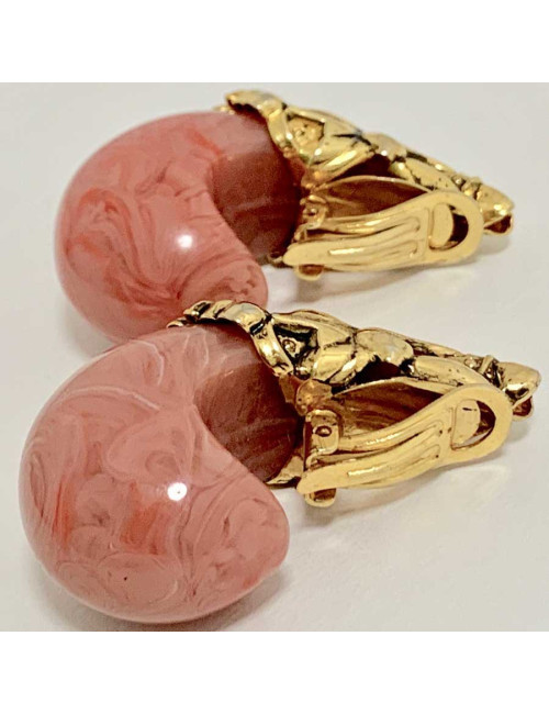 Clips ISABEL CANOVAS rose marbré 