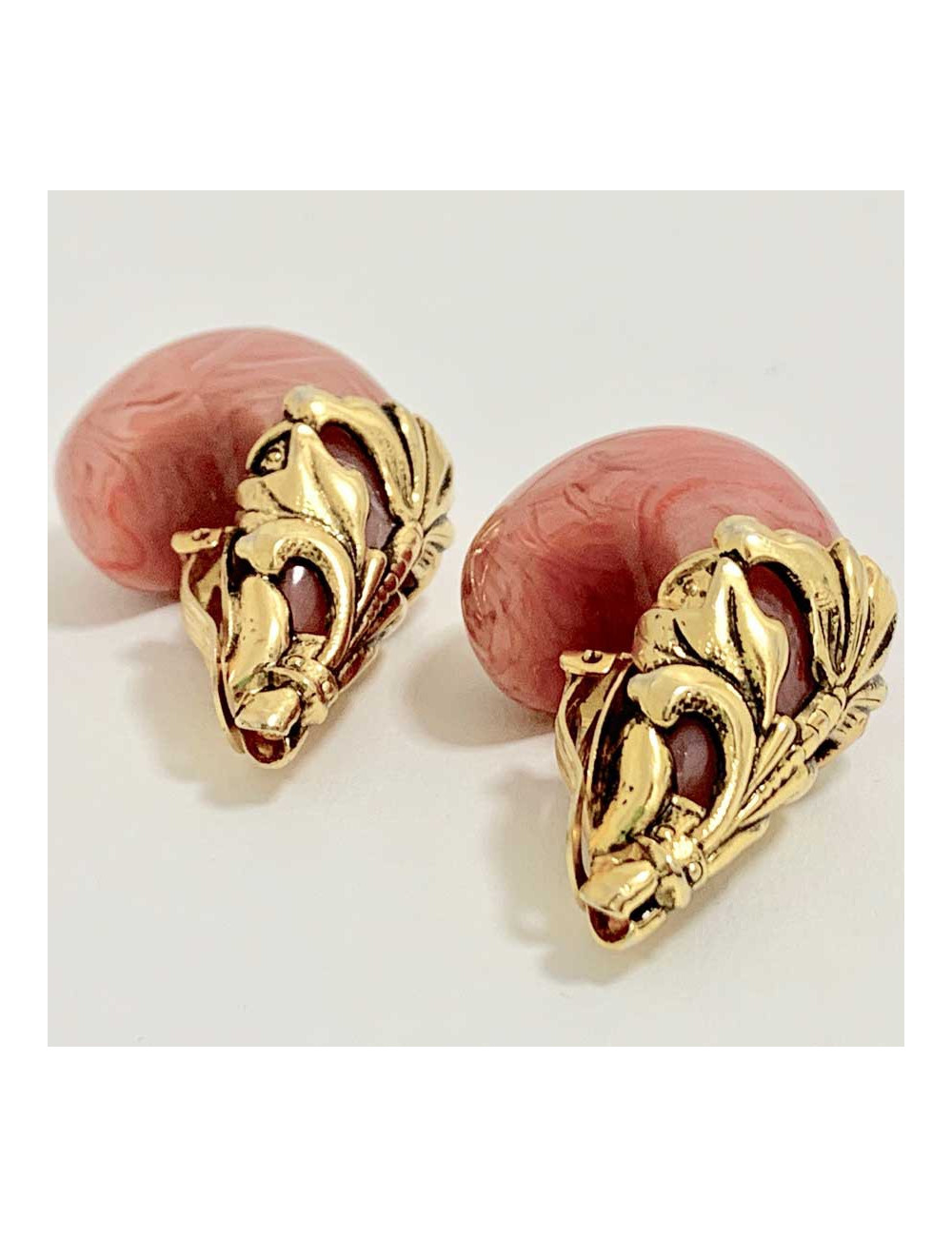 Clips ISABEL CANOVAS rose marbré 