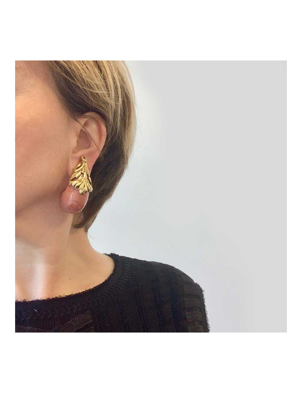 Clips ISABEL CANOVAS rose marbré 