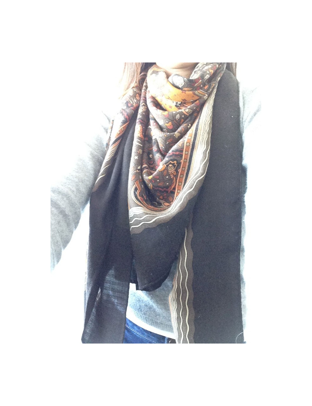 Châle HERMÈS cachemire et soie