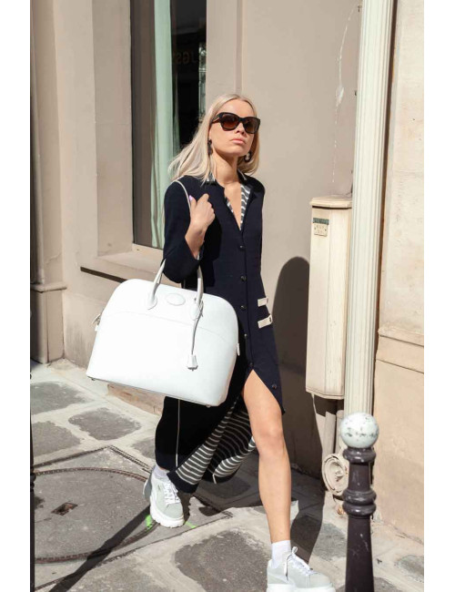 Grand sac Bolide HERMES en cuir epsom blanc 