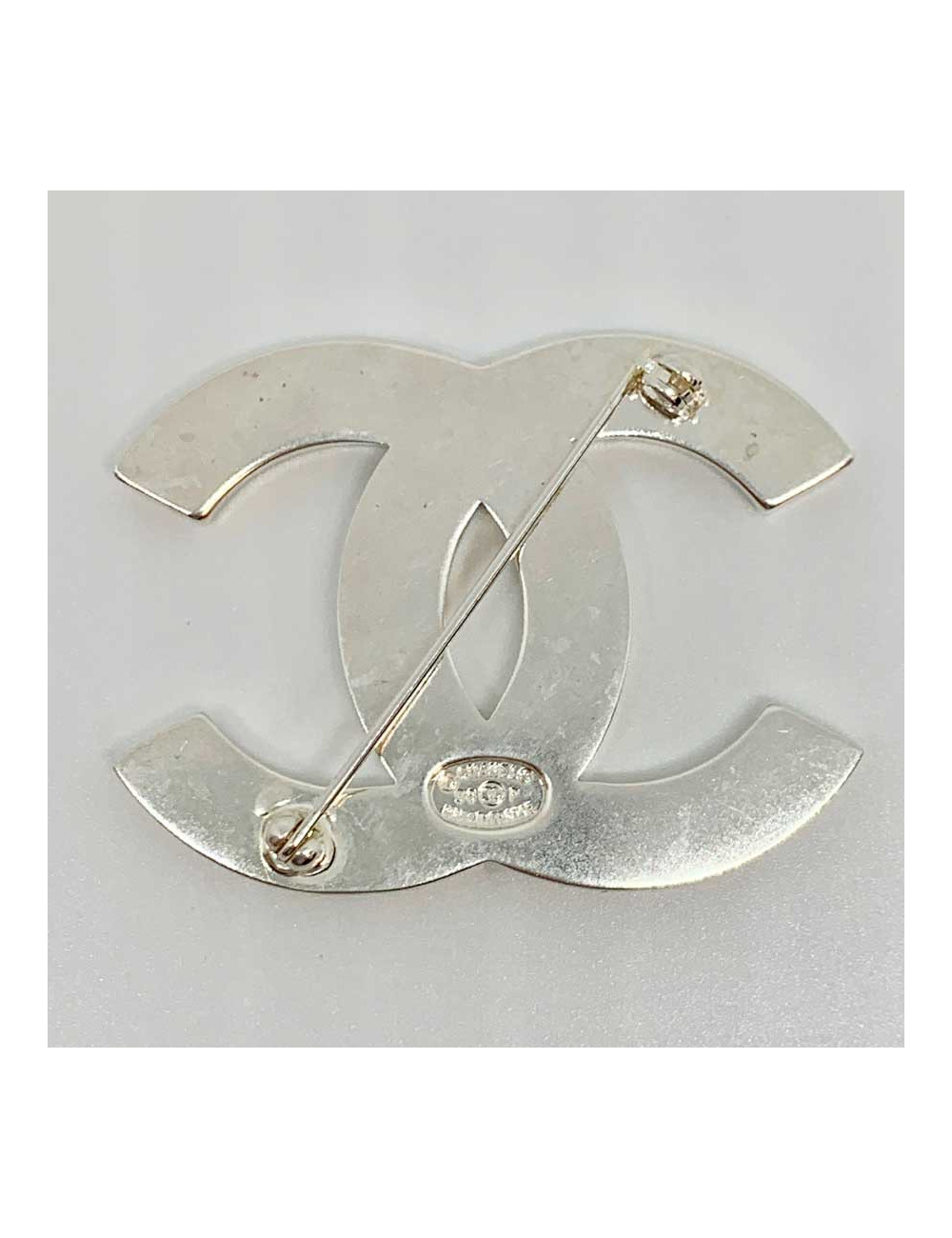 Broche CC argent CHANEL en métal