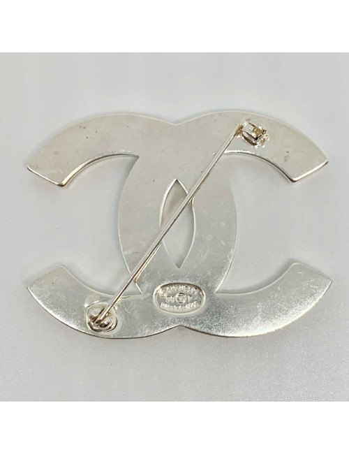 Broche CC argent CHANEL en métal