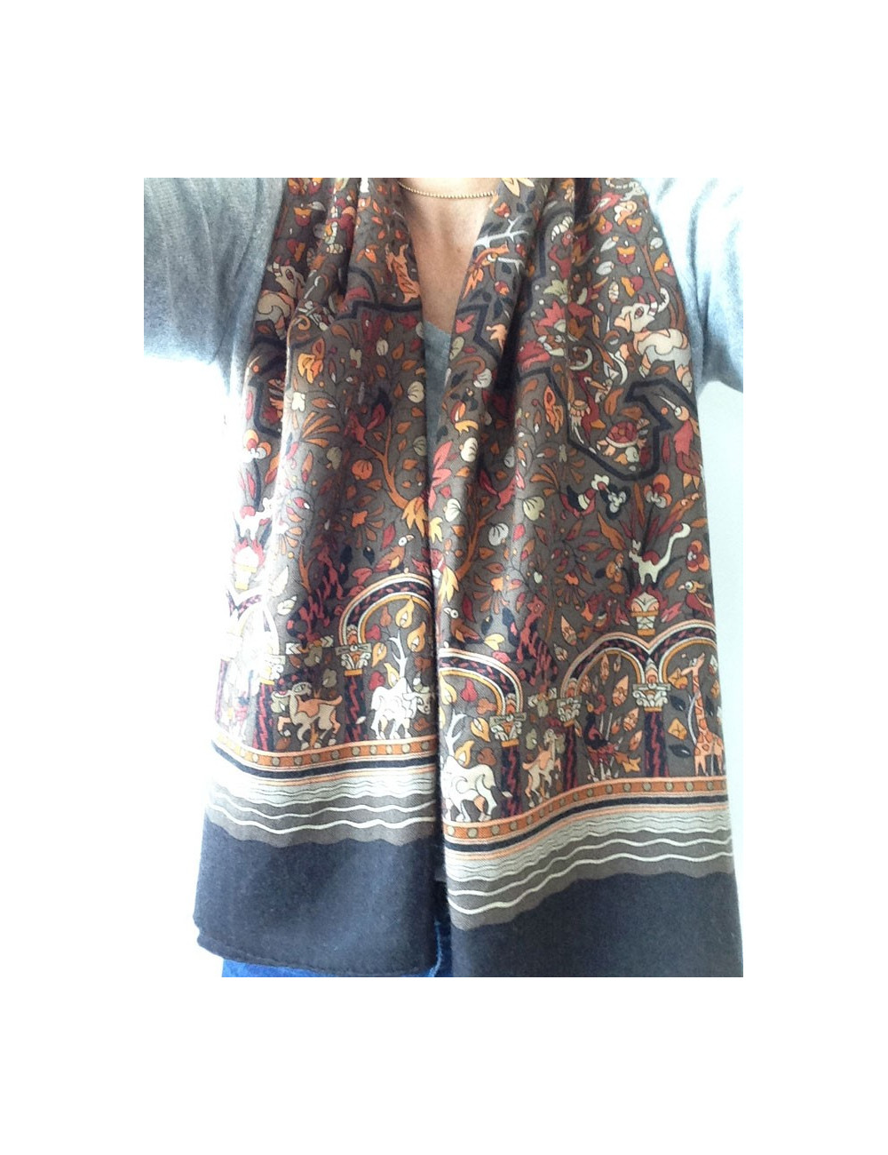 Châle HERMÈS cachemire et soie