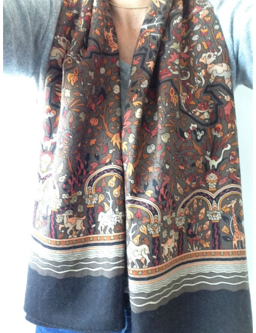 Châle HERMÈS cachemire et soie