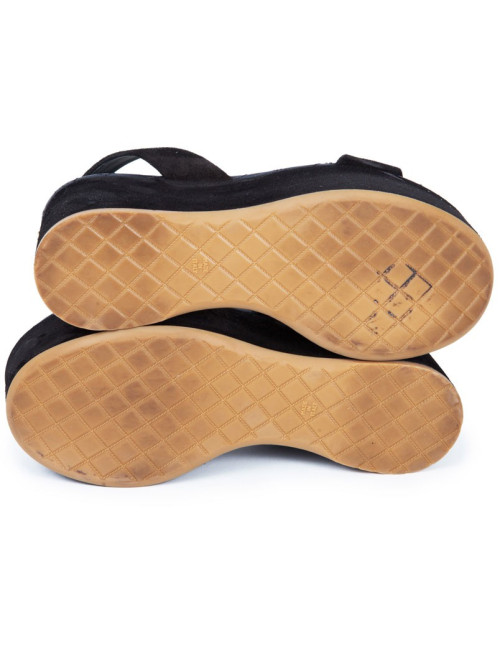 Sandales CHANEL T 36.5 veau velours noir