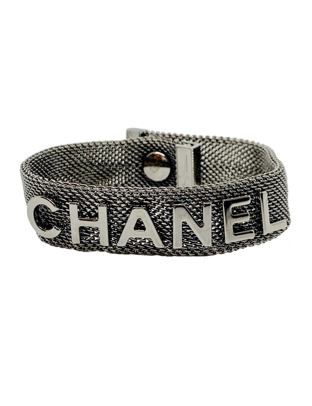 Bracelet CHANEL "C H A N E L" ruthénium