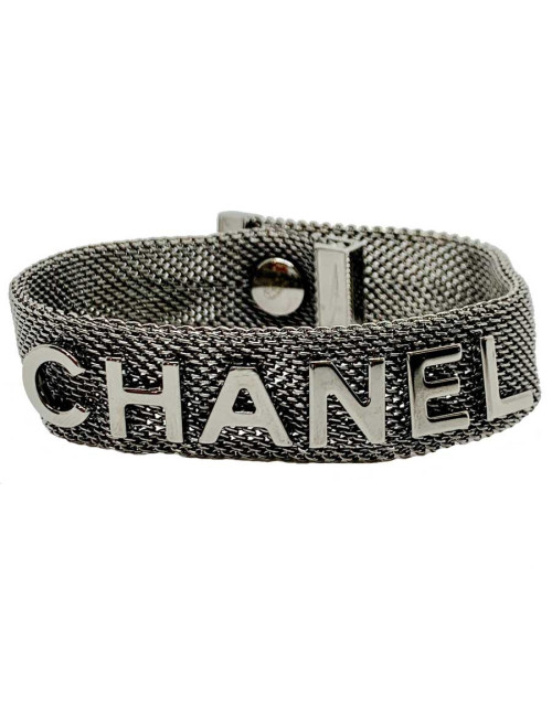 Bracelet CHANEL "C H A N E L" ruthénium