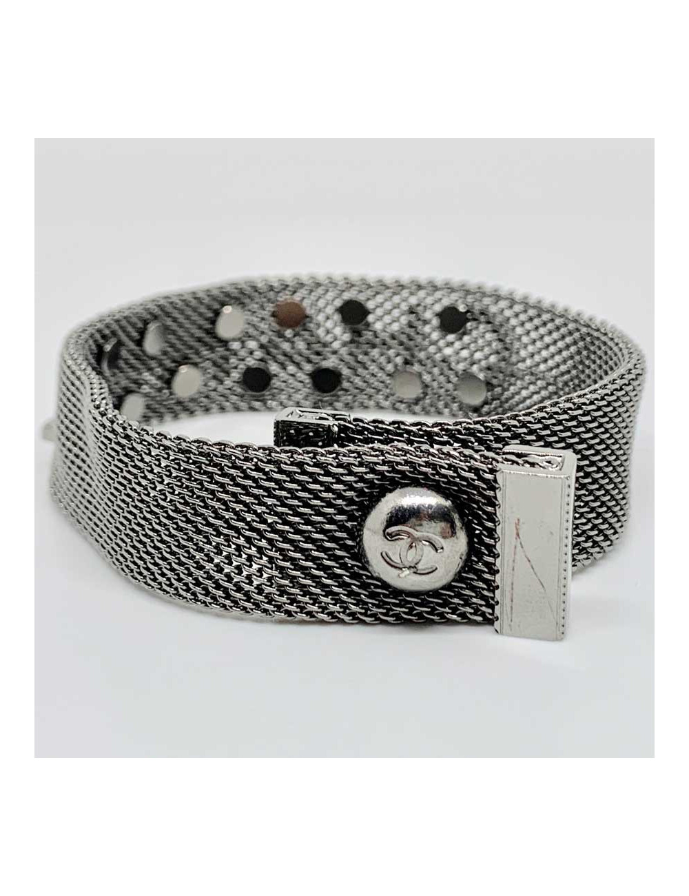 Bracelet CHANEL "C H A N E L" ruthénium