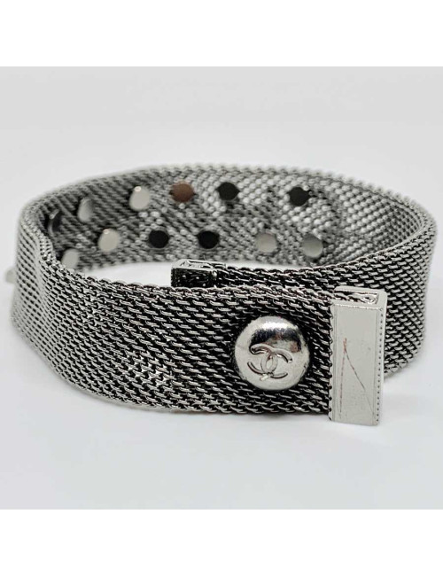 Bracelet CHANEL "C H A N E L" ruthénium