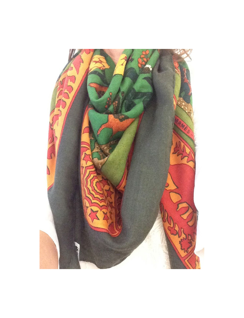 Châle HERMÈS cachemire et soie