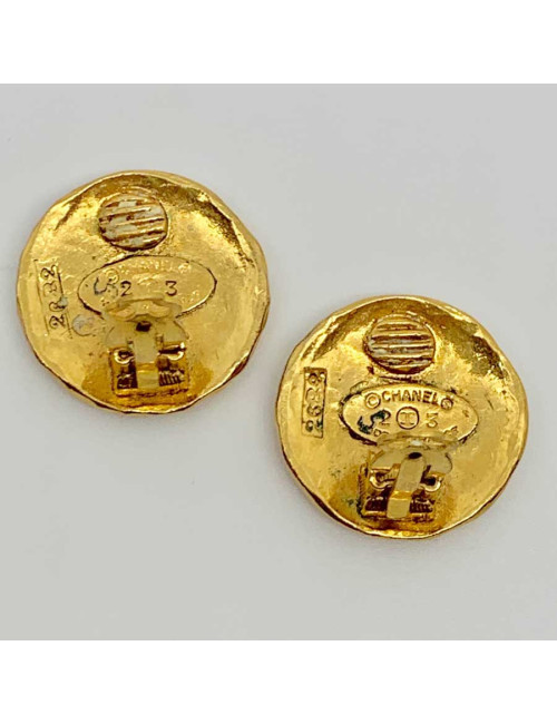 Boucles d'oreille  CHANEL  Zodiaque "Lion" Vintage