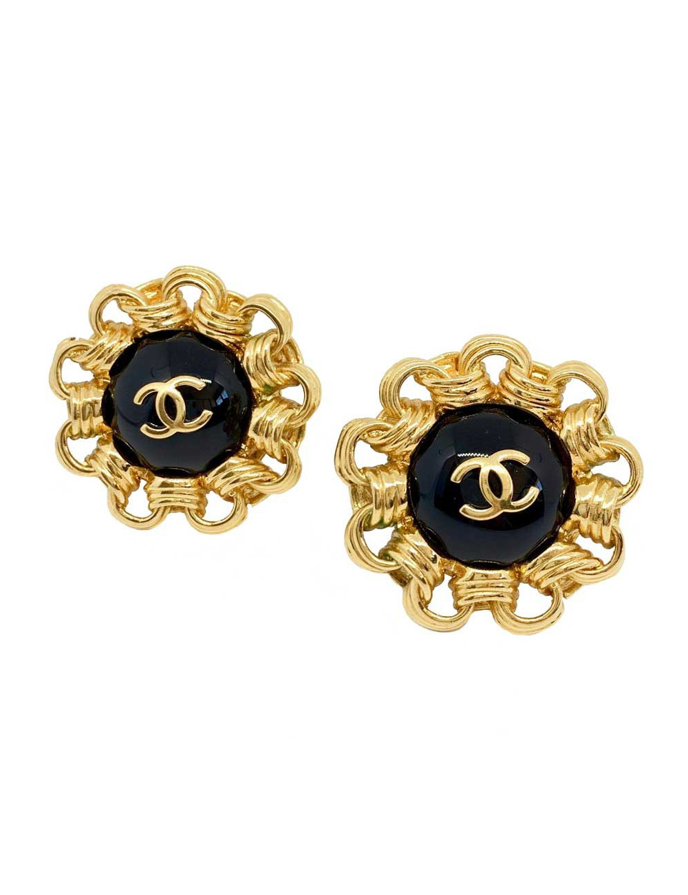 CHANEL Vintage earrings in gold and Pearly Pearl