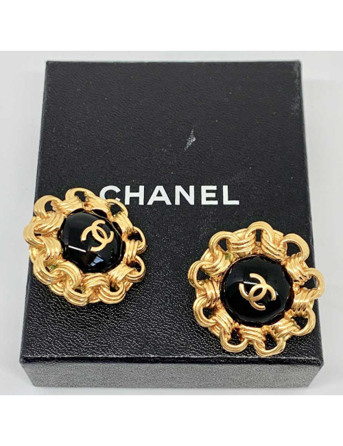 CHANEL Vintage earrings in gold and Pearly Pearl