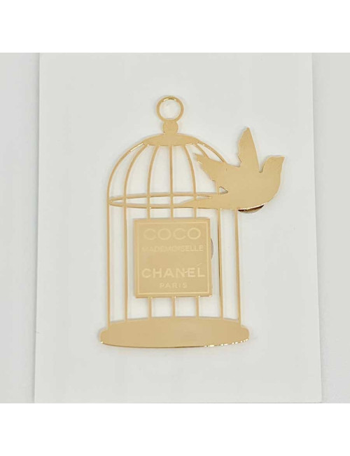 Pin s CHANEL Cage en métal doré or pâle