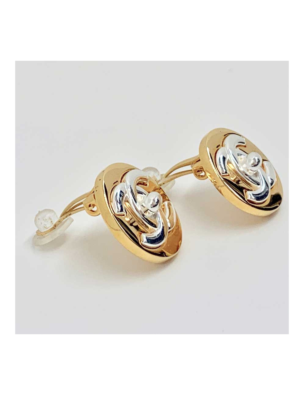 Boucles d'oreille CHANEL bicolores